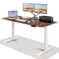 SCHREIBTISCH Elektrisch Höhenverstellbarer HomePro 180x80cm Weiß/Walnuss mit Memory-Funktion, Anti-Kollisions Technologie - Walnussfarben/Weiß, Holzwerkstoff (80/180/62cm) - Desktronic