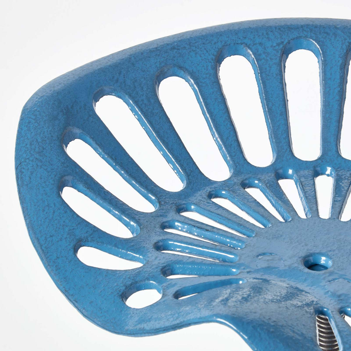 BARHOCKER Traktorsitz, Metall im Vintage-Look, höhenverstellbar - Blau, Metall (47/74/50cm) - Homescapes