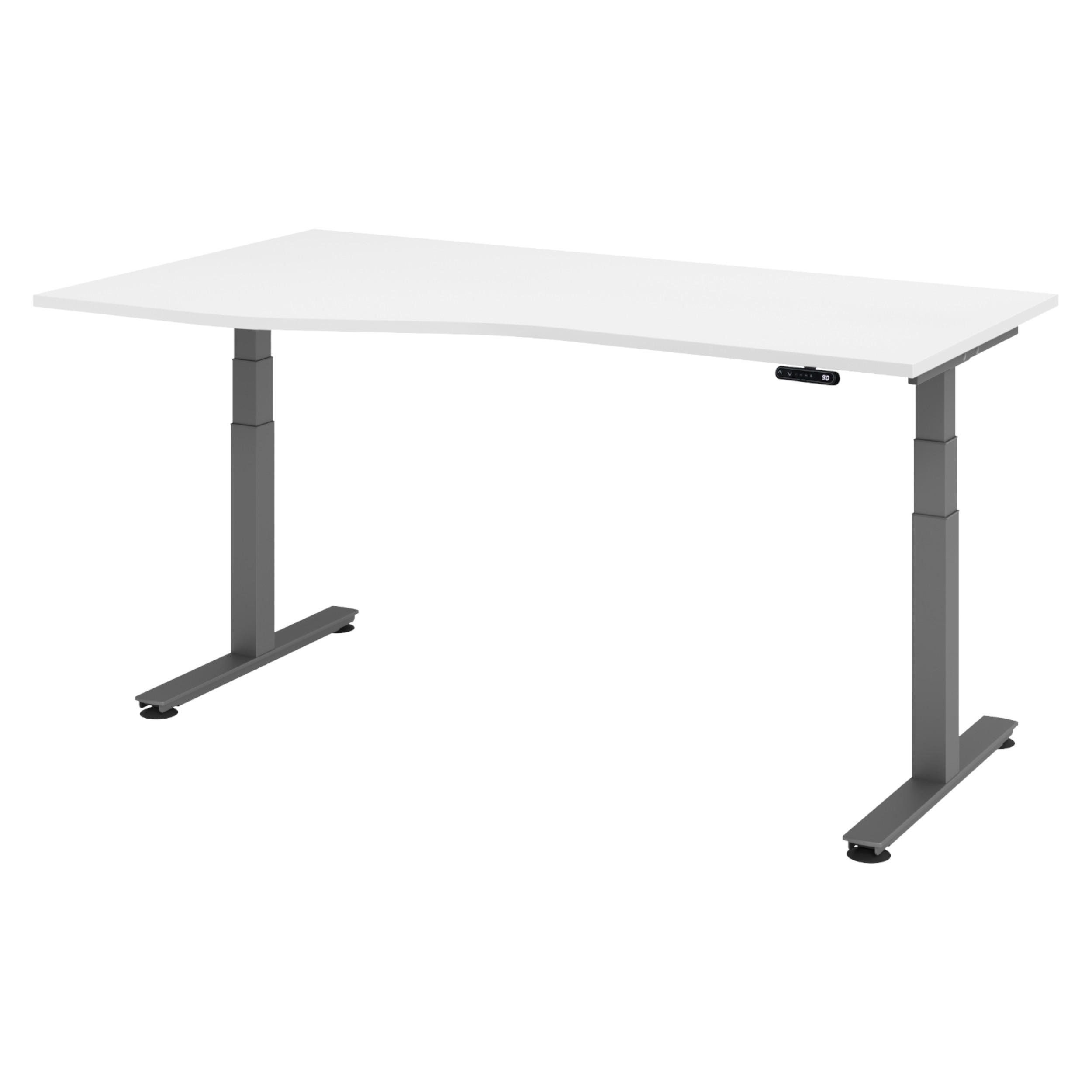 SCHREIBTISCH elektrisch XDSM 100/180/72 cm in Weiß/Graphitfarben - Graphitfarben/Weiß, Holzwerkstoff (100/180/72cm) - bümö