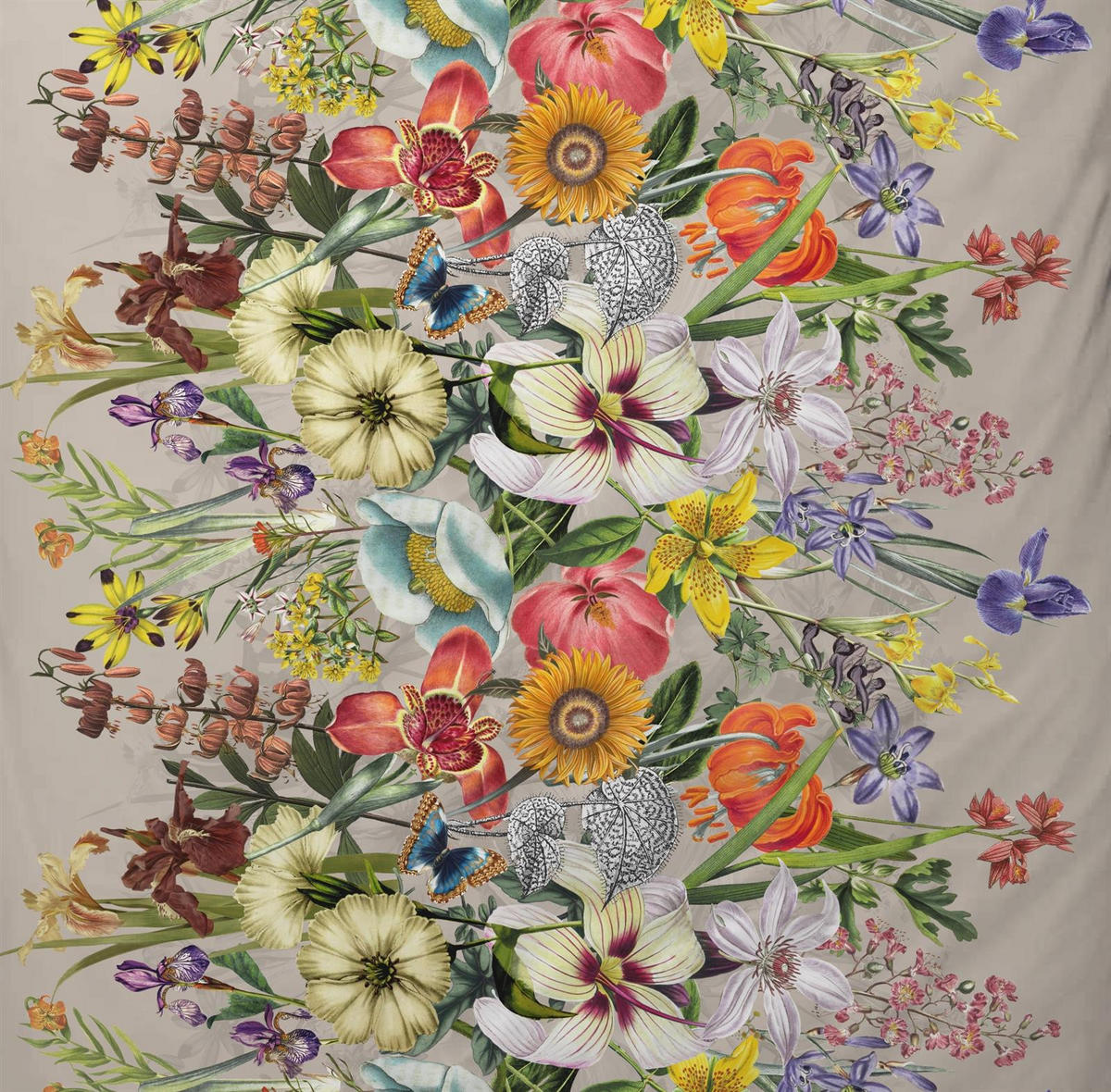 MAKO-SATIN-BETTWÄSCHE 135x200 Bettbezug geblümt Blumen Muster Schmetterlinge Baumwoll Bettwaren - Made in Germany - Multicolor, Textil (135/200cm) - Carpe Sonno