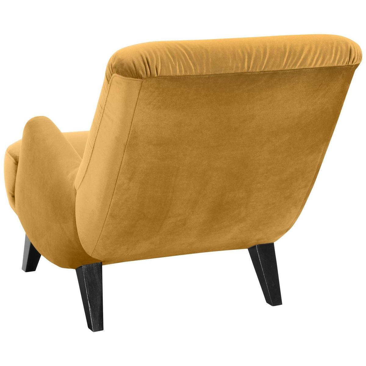 SESSEL Kajsa 71x80x101 Bezug Samtvelours Buche schwarz/mais - Messingfarben/Schwarz, Kunststoff (101/80/71cm) - 58aufmkessel