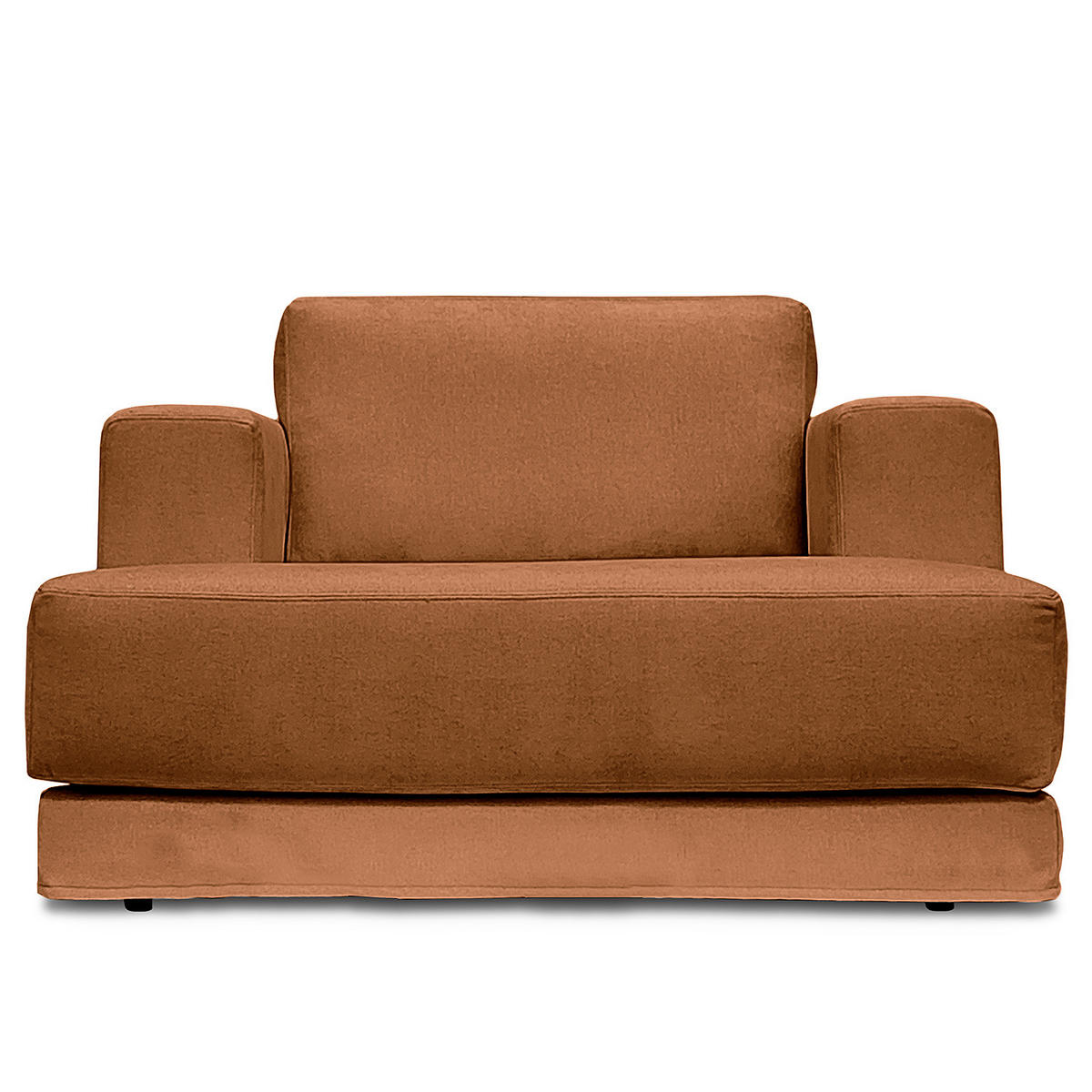 XXL-SESSEL mit Wechselbezug - Webstoff - Schwarz/Kupferfarben, Holz/Wellpappe (125/63/160cm) - home24