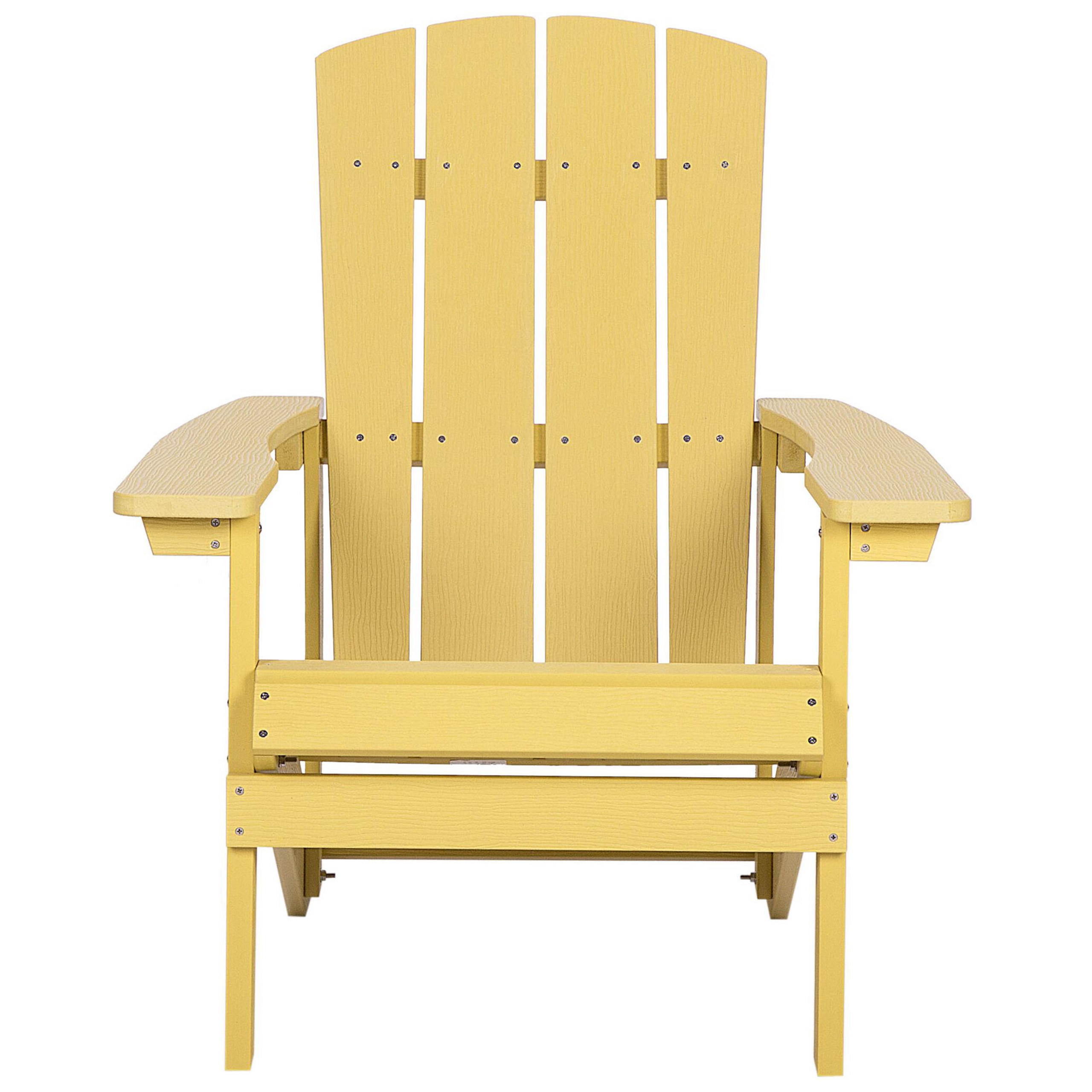 GARTENSTUHL Kunstholz gelb Adirondack - Goldfarben, Kunststoff (75/88/88cm) - Beliani