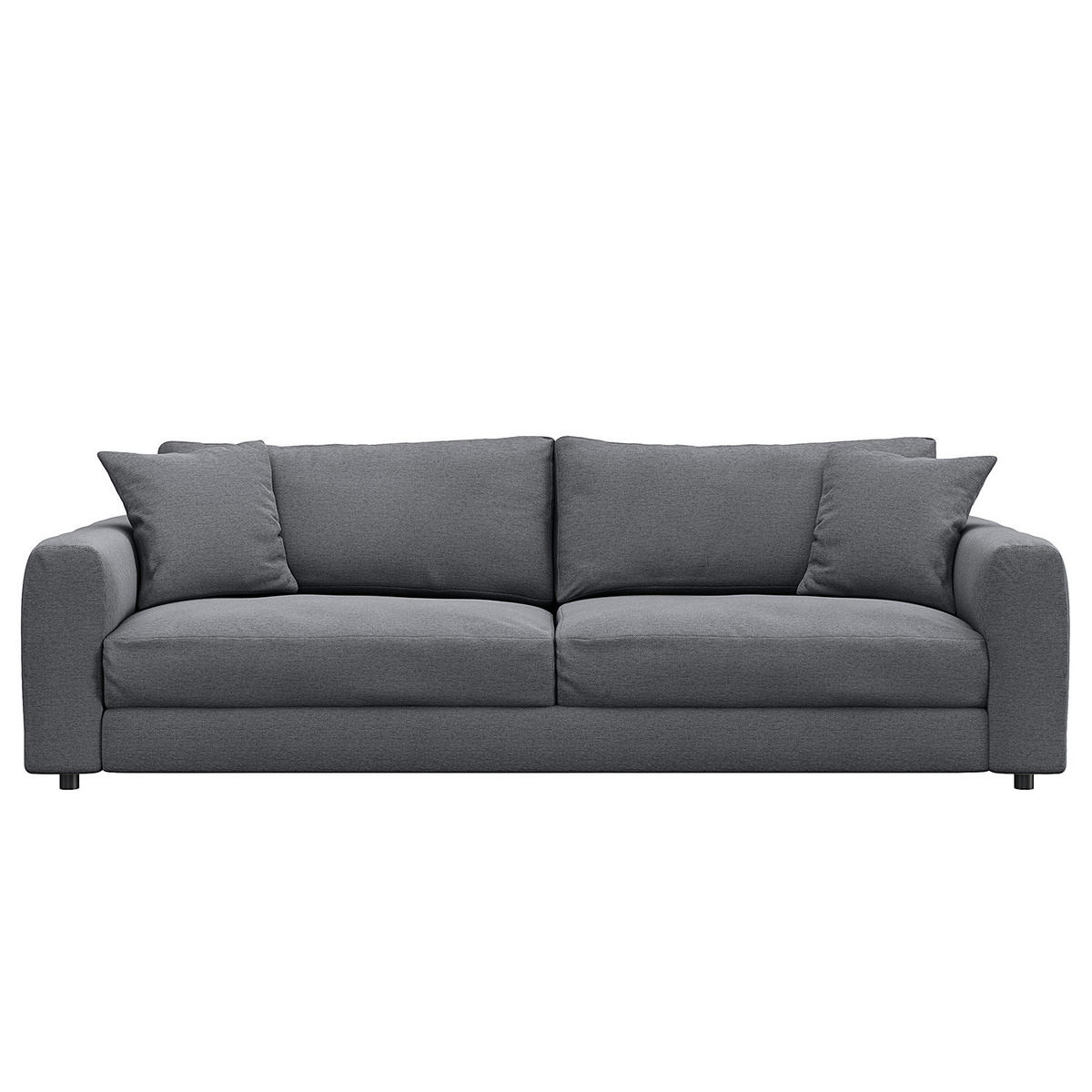 3-SITZER SOFA - Schwarz/Grau, Holz/Kunststoff (238/79/106cm) - home24