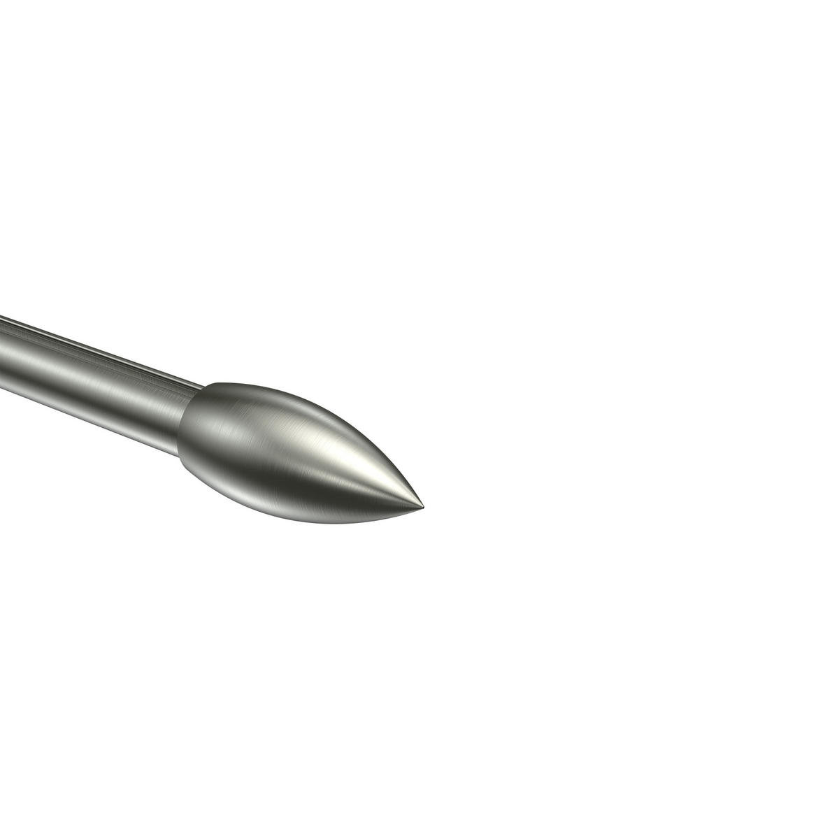 ENDSTÜCKE FÜR GARDINENSTANGEN 16 mm Ø, Poveda Edelstahl-Optik, Packung 2 Stück - Edelstahlfarben, Metall (5.4/2.5/2.5cm) - INTERDECO