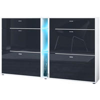 SCHUHSCHRANK Today Fronten in Schwarz Hochglanz - Schwarz Hochglanz, Holzwerkstoff (155.5/95/28cm) - Vladon