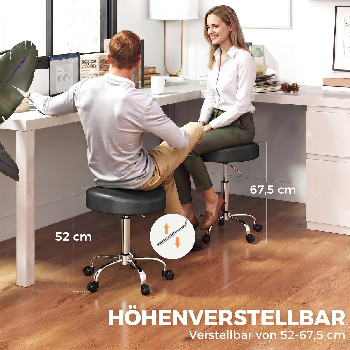 SALONGSPALL PU metall svart - Kromfärg/Svart, Läder/Metall (34.5/67.5/39cm) - HOMCOM