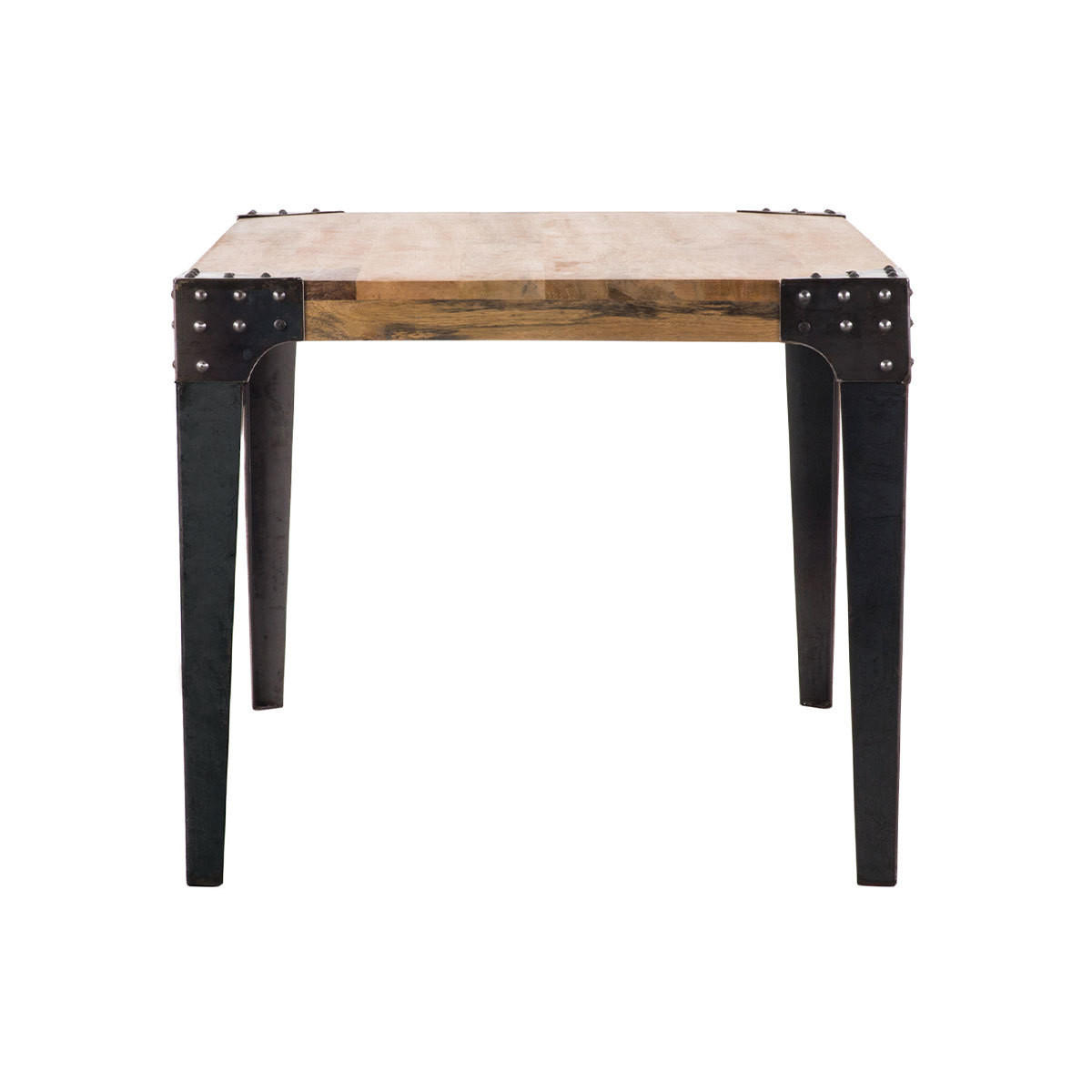 ESSTISCH Industriedesign Stahl und Holz L160 MADISON - Dunkelbraun, Holz (160/90/76cm) - Miliboo