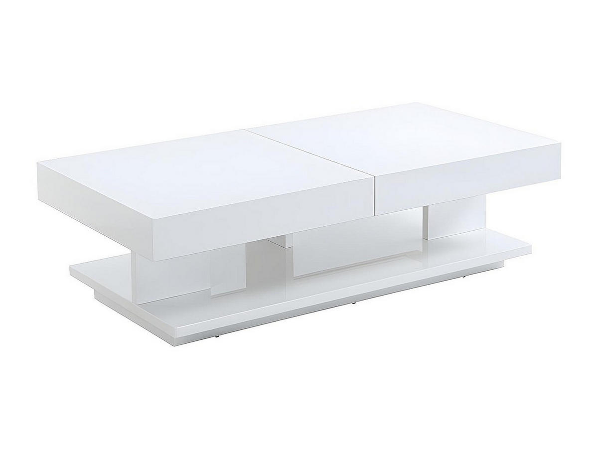 COUCHTISCH mit Stauraum - MDF lackiert - Weiß - ARAMIS - Weiß, Holz (60/120/35cm) - Vente-Unique