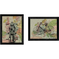 POSTER Set Mit 2 Fahrrad Und Motorrad In Europa. A4 Rahmenlos - Klar, Papier (29.7/5/21cm) - Nacnic