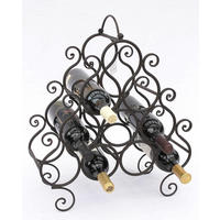 WEINREGAL für 10 Flaschen Metall Dunkelbraun 43/19/52 cm - Braun, Metall (43/52/19cm) - DanDiBo