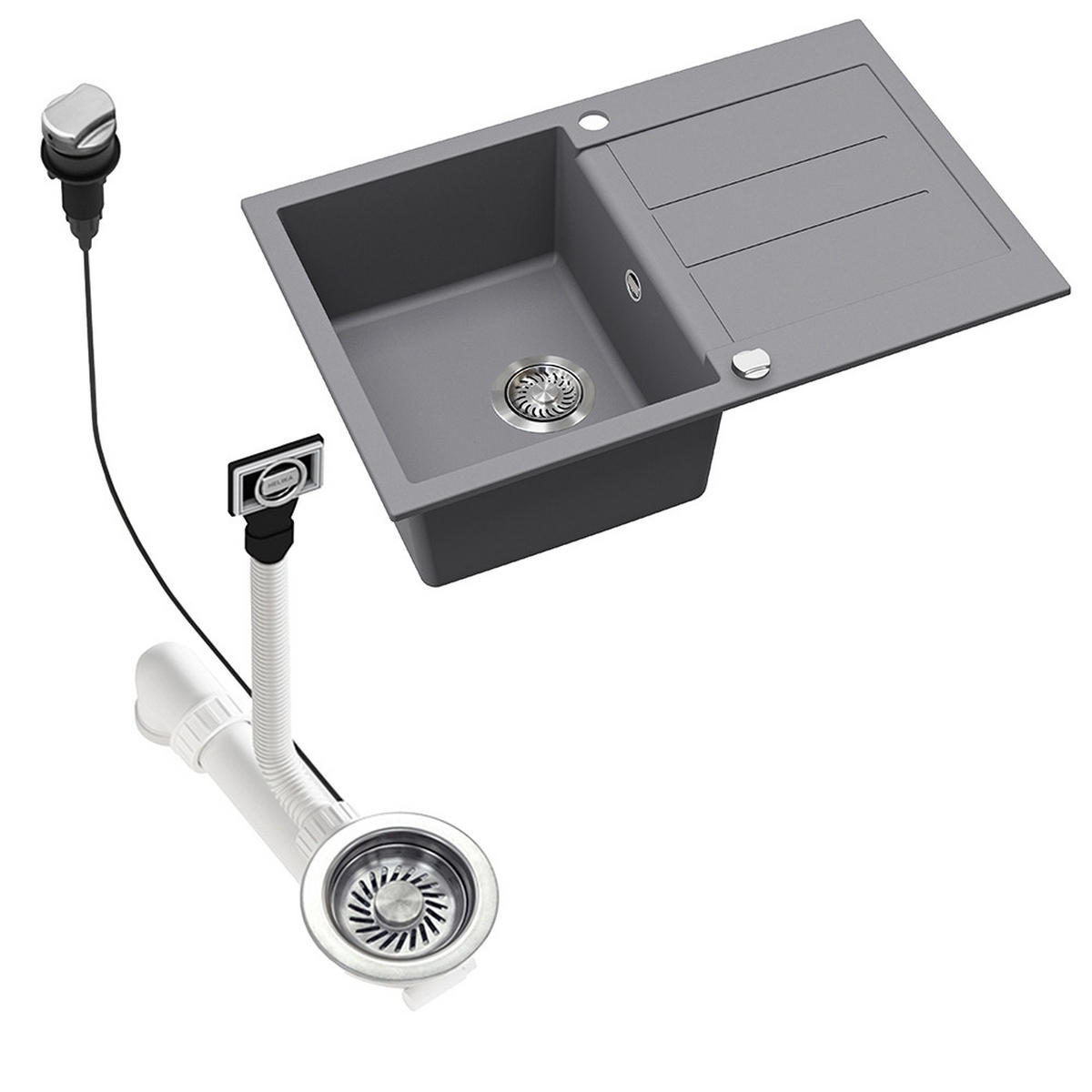 UMYVADLO Kapstadt Šedá - šedá, keramika (78/20/50cm) - Bergstroem