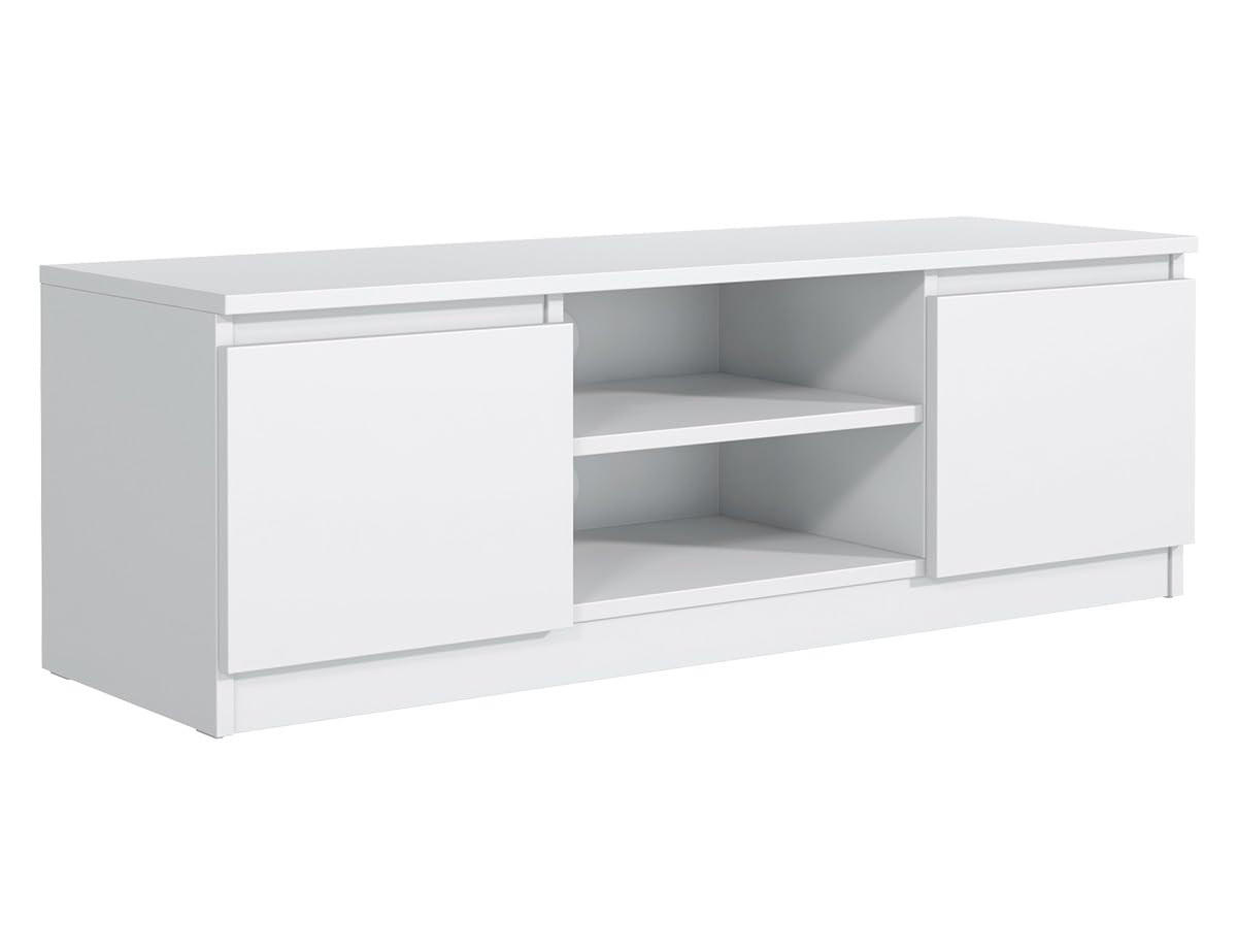 TV Schrank Weiß 120,4 x 39 x 38,5cm Wohnzimmer Möbel - Weiß, Holzwerkstoff (120/39/39cm) - MebLocker