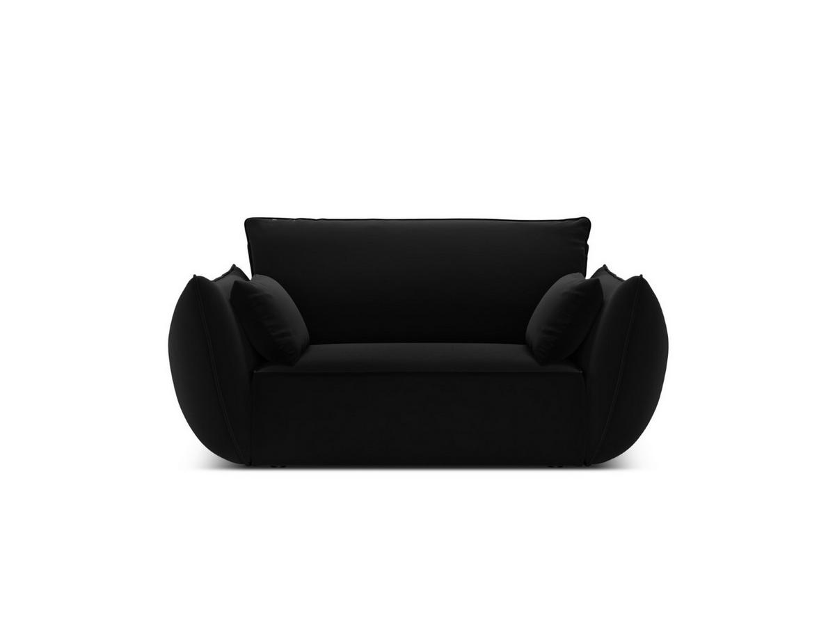 SESSEL Kaelle aus Samt schwarz - Schwarz, Textil (100/85/128cm) - Micadoni