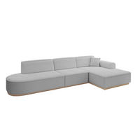 ECKSOFA Ottomane Rechts IREA-L2 - 327x165x80 cm Hellgrau - Hellgrau, Holzwerkstoff/Textil (327/165cm) - ALTDECOR