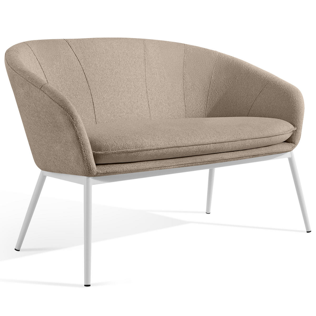 GARTENSOFA SOLIS Loungesofa, - Hellbraun, Textil/Metall (118/76/66cm) - KONSIMO®