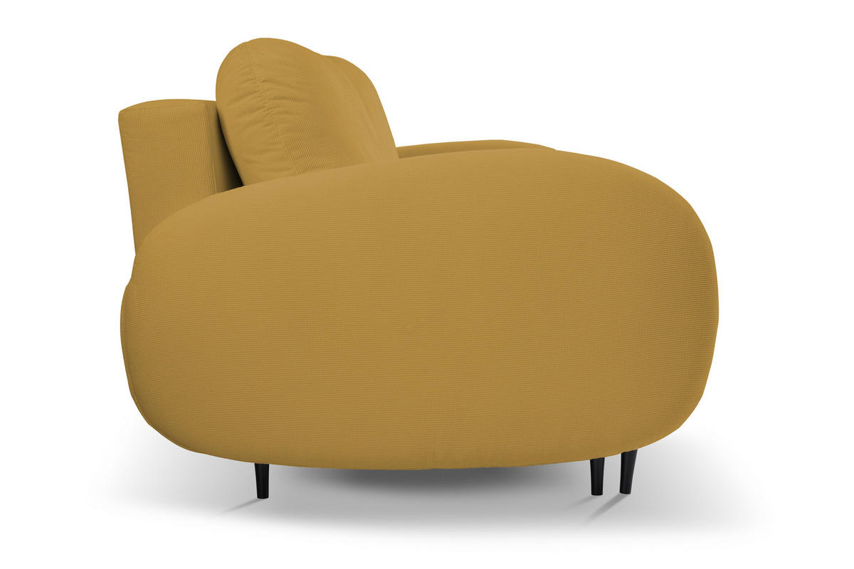 SOFA SOFT RunAgin Mit Schlaffunktion Und Bettkasten, PUR-Schaum, Schwarze Kunststofffüße, lose Rückenkissen, freistehend, 232x109x95 cm Gold-coloured - Goldfarben, Holz/Textil (232/95/109cm) - DomoHome