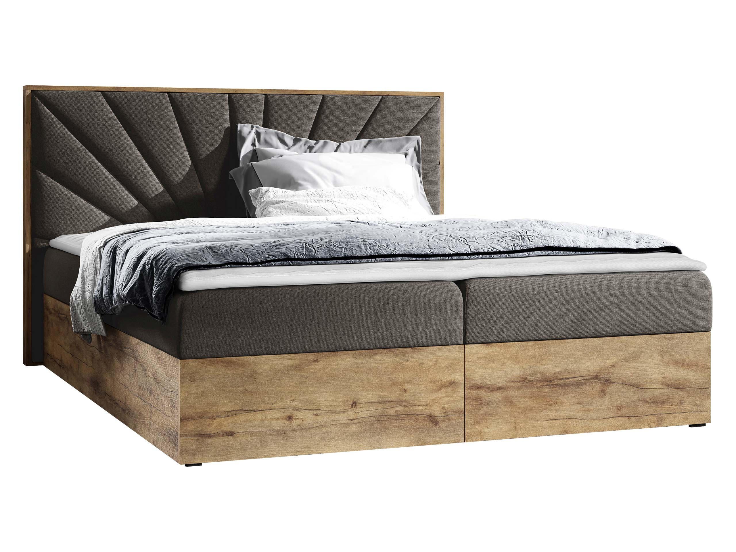 BOXBETT Wood 7 - Braun, Holz/Textil (160/200cm) - MIRJAN24