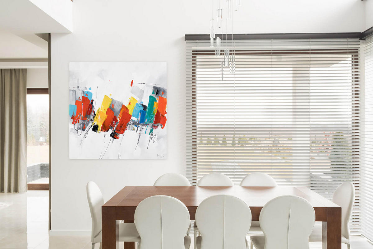 ÖLGEMÄLDE 80/80 cm - Weiß, Holz/Textil (80/80cm) - KUNSTLOFT