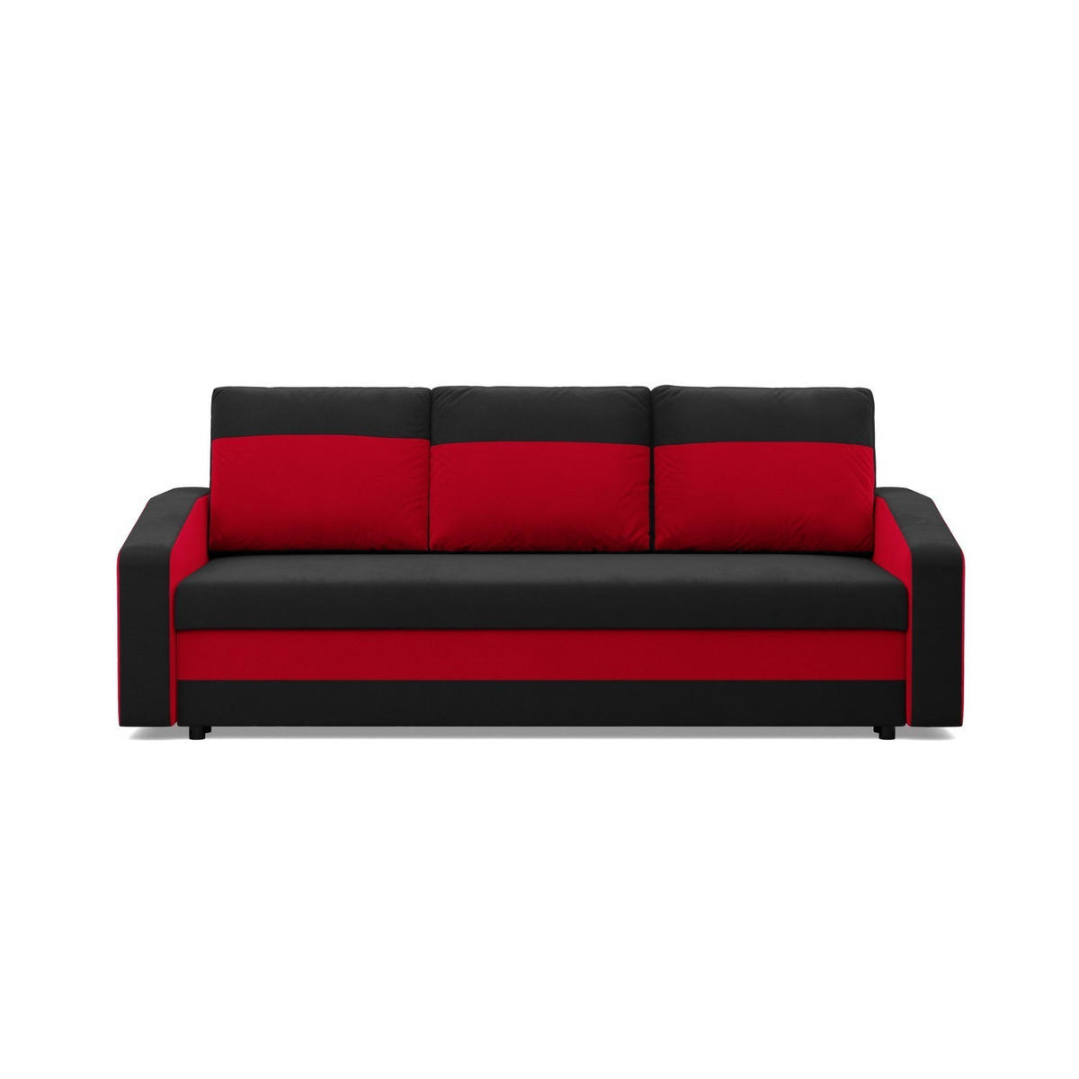 SOFA 3-SITZER MIT SCHLAFFUNKTION ORION, Schwarz + Marineblau - Multicolor, Textil (220/92/92cm)