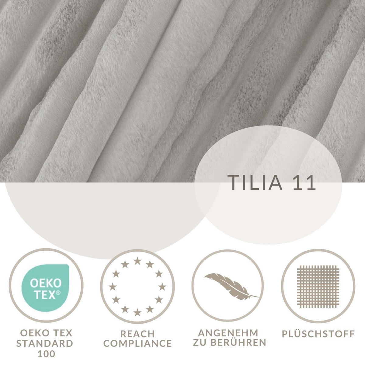 ECKSOFA Maze Beige grau Plüsch - Rechts Seite - Greige/Schwarz, Holz/Holzwerkstoff (294/185cm) - Maison de Reve