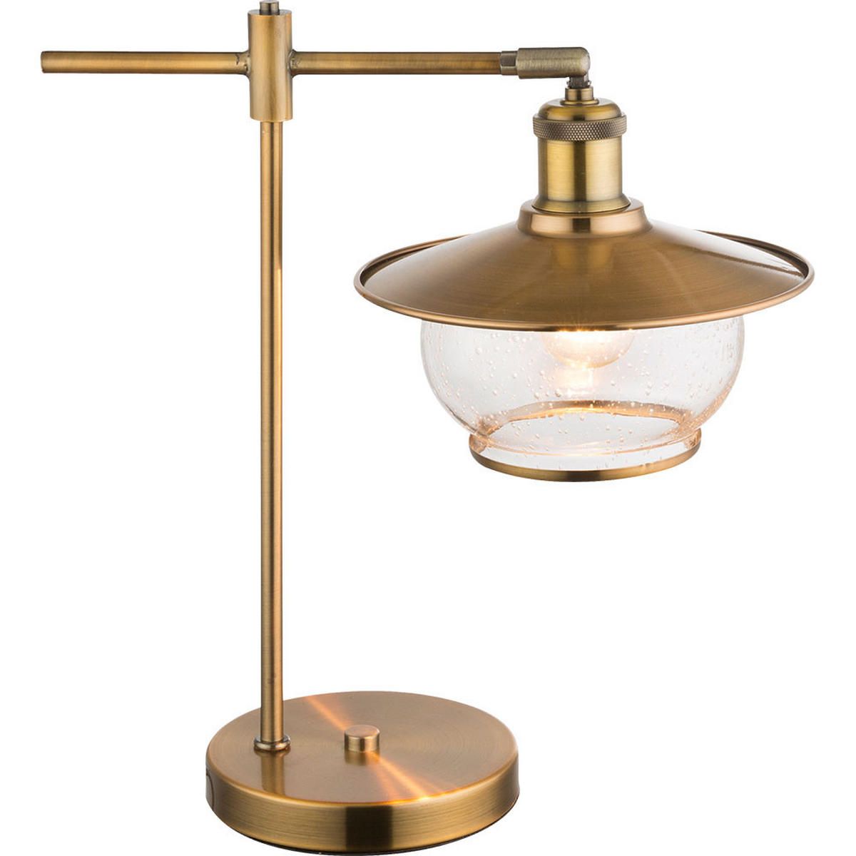 LED TISCHLEUCHTE Metall Bronze - Bronzefarben, Glas (37/22/42cm) - Globo Lighting