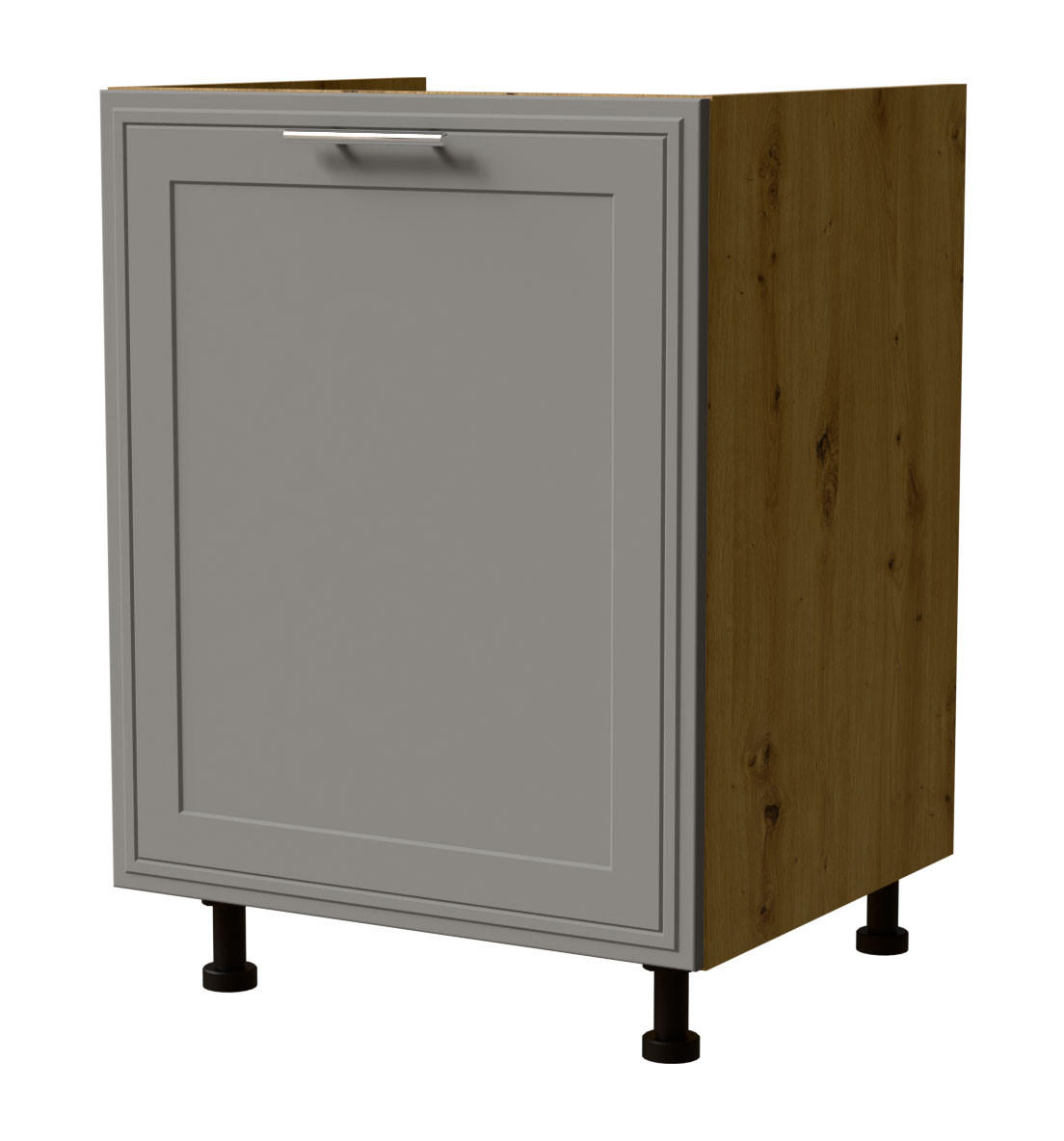 SPÜLENUNTERSCHRANK Salo D1ZA/60 Eiche Artisan / Dust Grey Matt 60 / 50 / 82cm - REJS Vollauszug - Eiche Artisan/Grau, Holz/Holzwerkstoff (60/82/50cm) - Feldmann-Wohnen