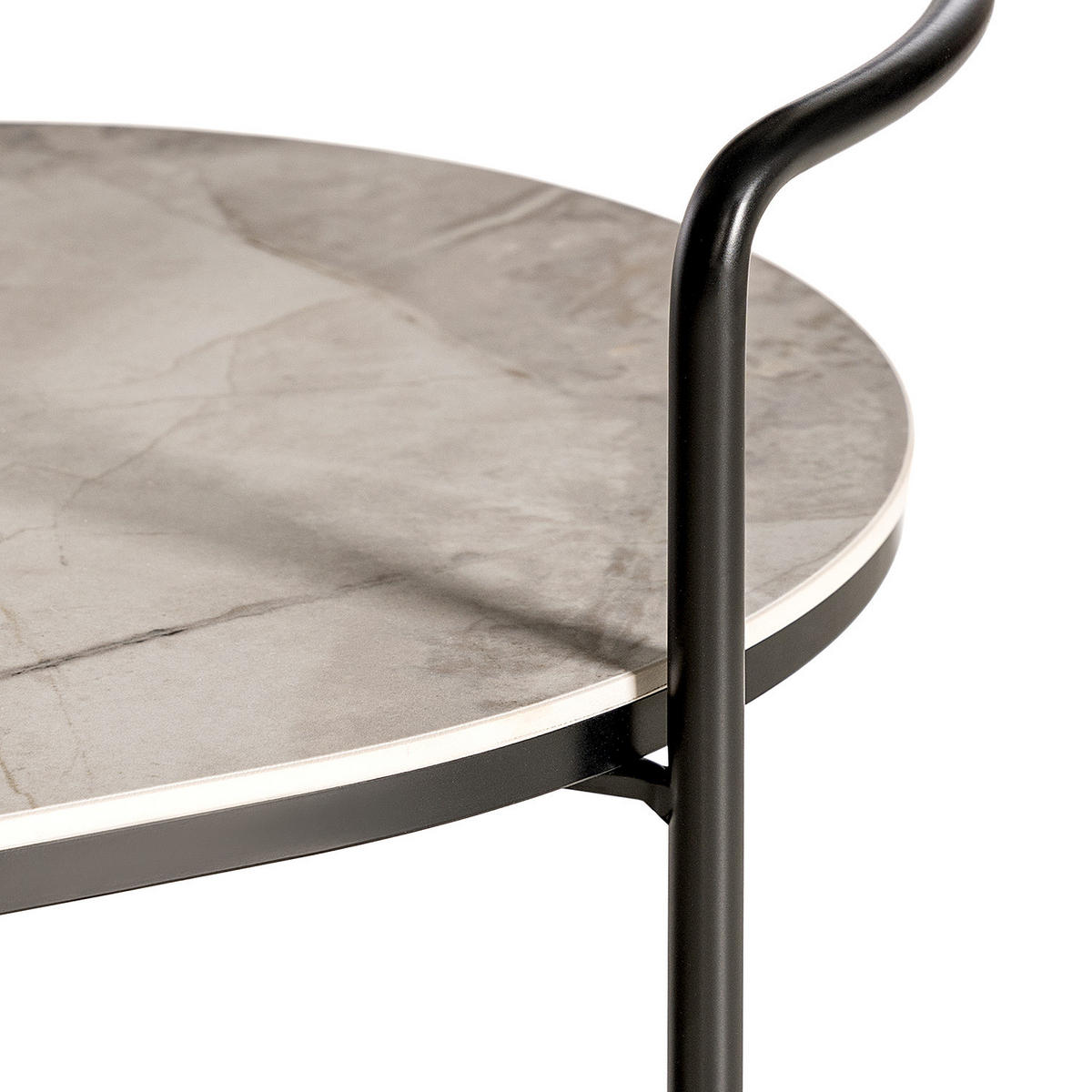 SERVIERWAGEN - Keramik / Metall - Schwarz/Weiß, Keramik (68/63/37cm) - home24