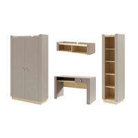 JUGENDZIMMER-SET SOVI E 4-teilig in Porcini / Eiche Mavelie - Eichefarben/Braun, Holzwerkstoff (285/201/52cm) - Deine Möbel 24