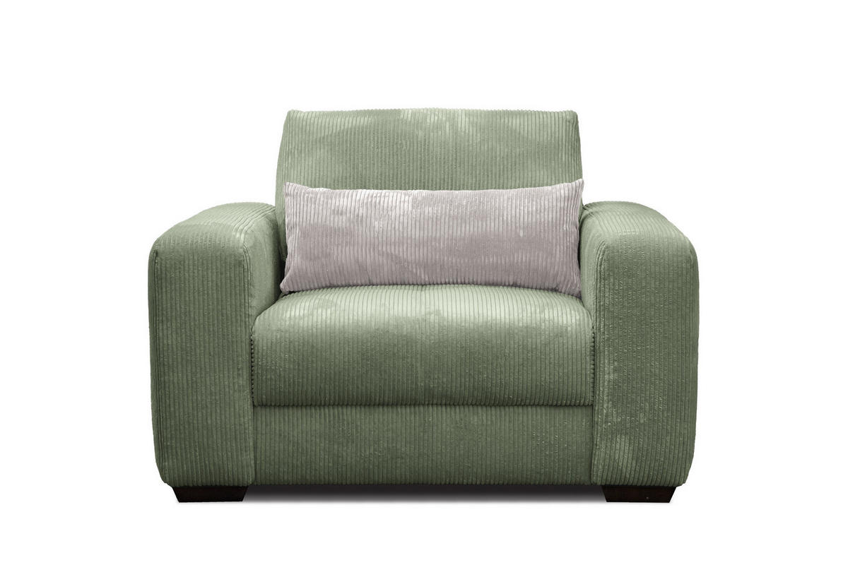 SESSEL OLI in Cordstoff salbeigrün - Salbeigrün, Holz/Textil (130/91/108cm) - Courtois Laville