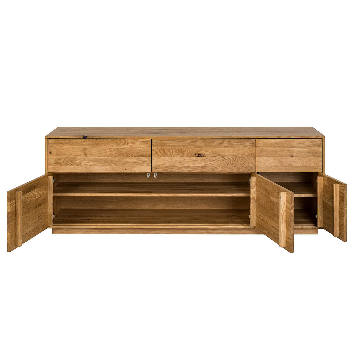 TV-LOWBOARD - Wildeiche massiv - Wildeiche, Holz (157/57/44cm) - home24