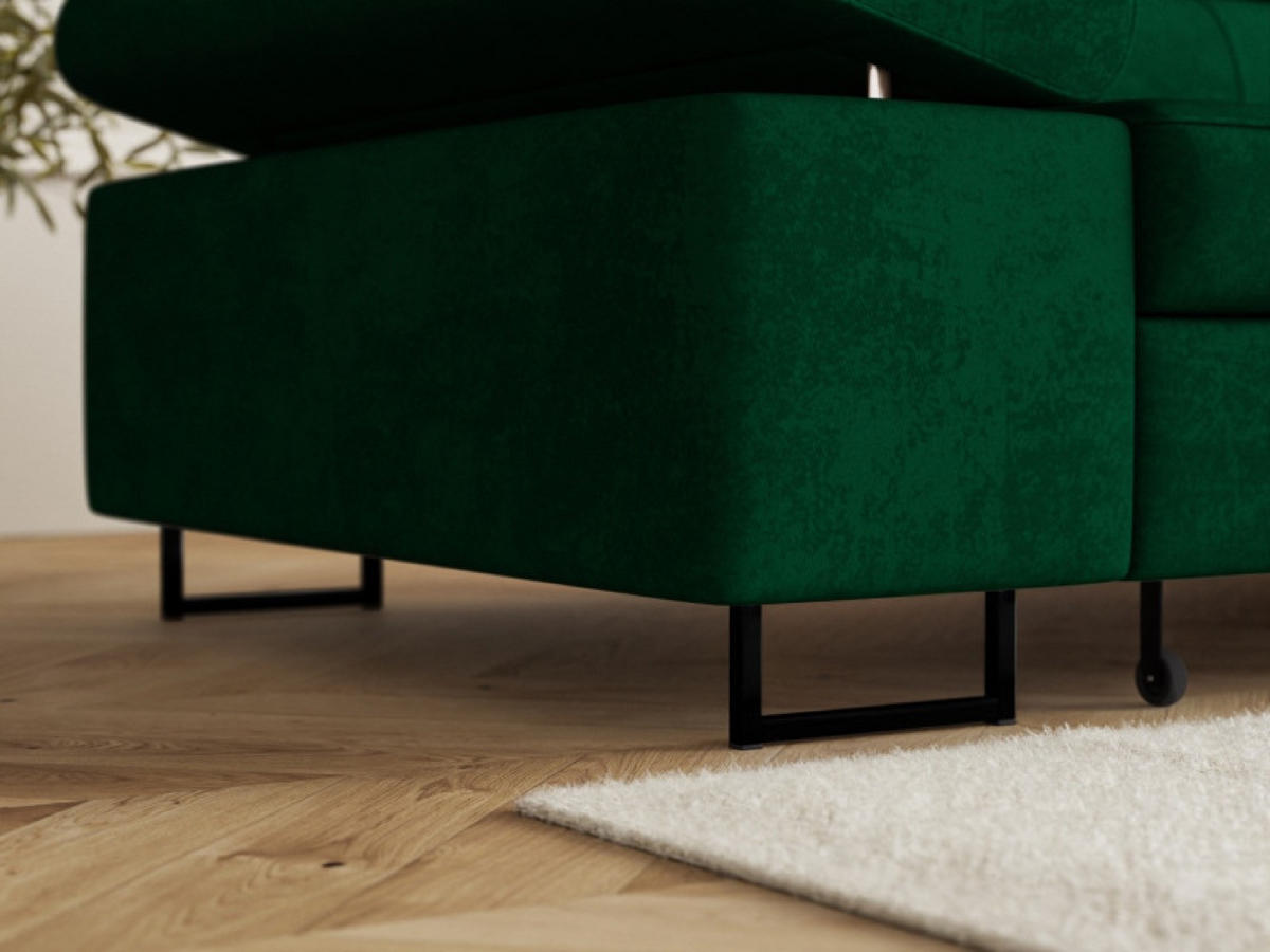 ECKSOFA Flaschengrün ALEX Mit Verstellbaren Kopfstützen Rechts - Grün, Textil (203/274cm) - Sepro Meble
