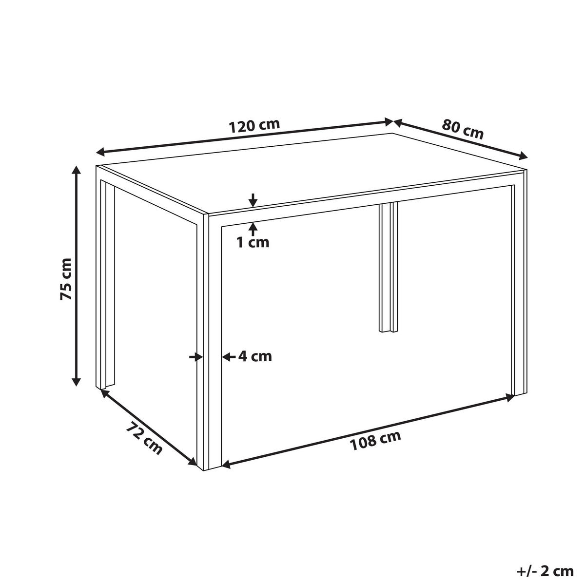 JÍDELNÍ STŮL Černý 120/80 cm Bezpečnostní sklo Lavos - černá, sklo (120/80/75cm) - Beliani
