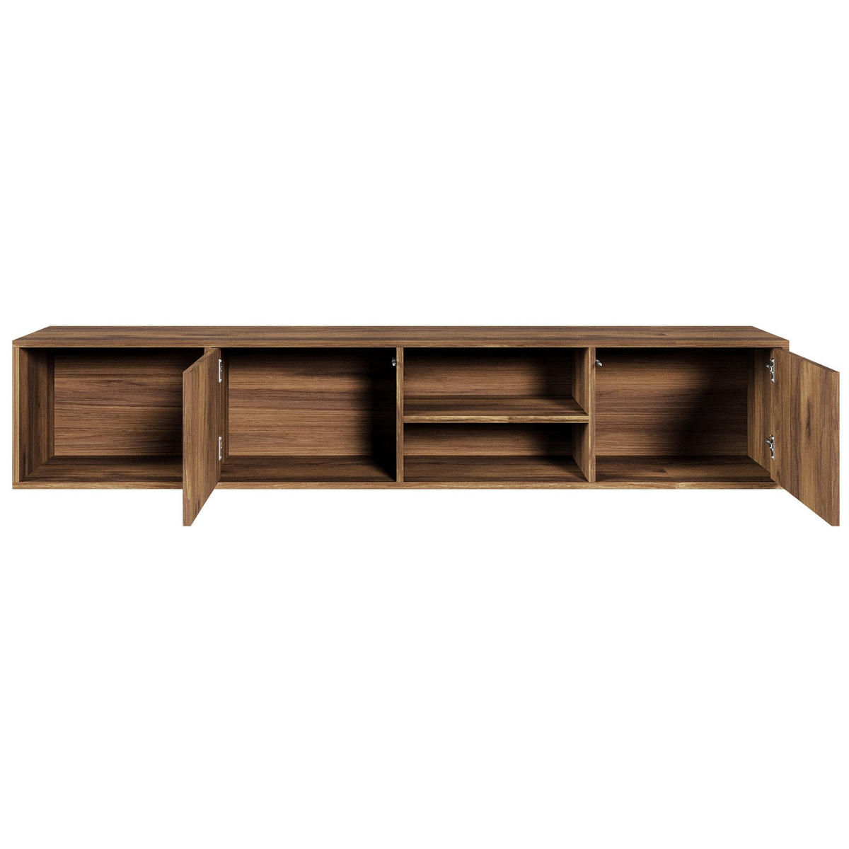 TV-STOLÍK Sanva Orech warmia 200 cm - tmavohnedá, kompozitné drevo (200/40/35cm) - Selsey