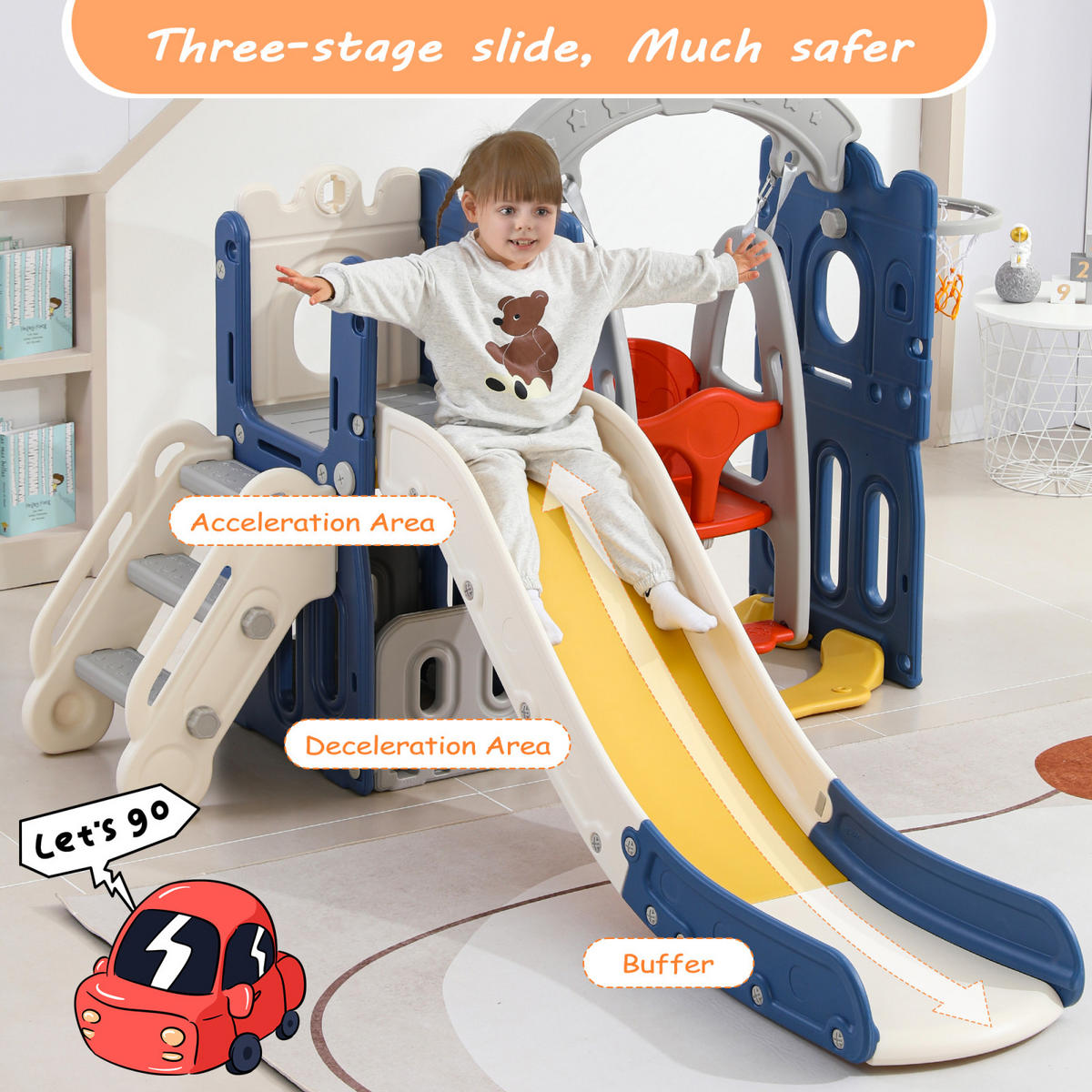 KINDERRUTSCHE 5-in-1, 150 x 157 x 120 cm - Grün, Kunststoff (150/157cm)