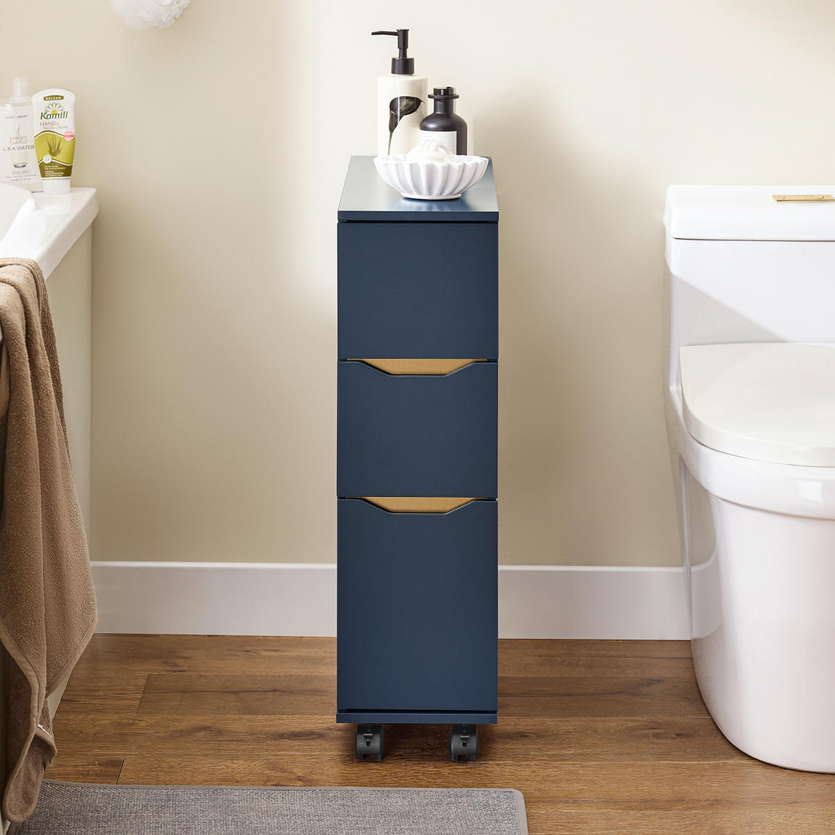NISCHENWAGEN Blau - Blau, Holzwerkstoff (20/70/60cm) - SoBuy