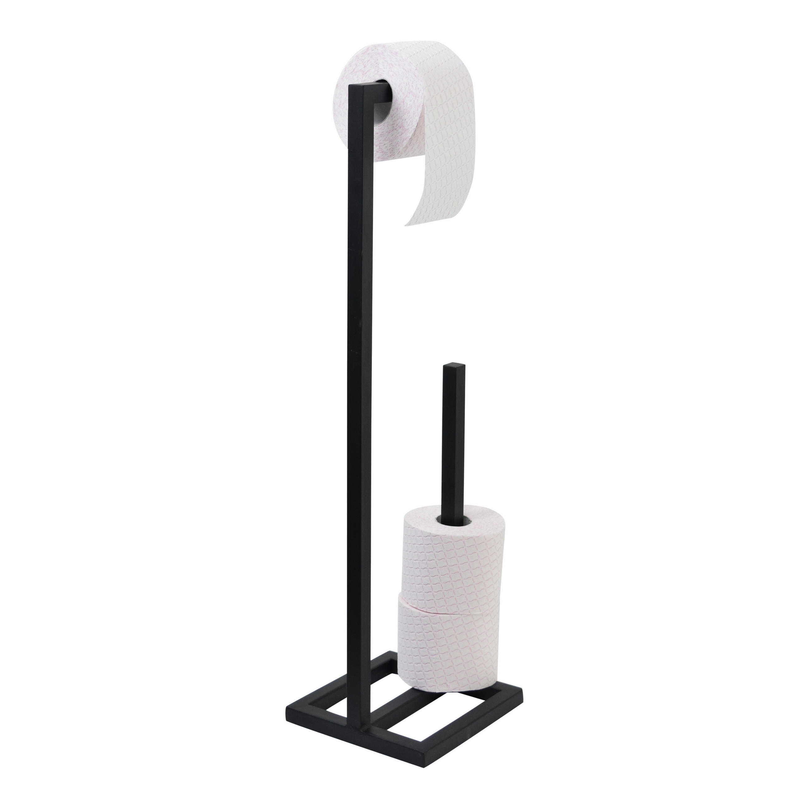 TOILETTENPAPIERHALTER Jack Schwarz - Schwarz, Metall (20/75/20cm) - LOFT42