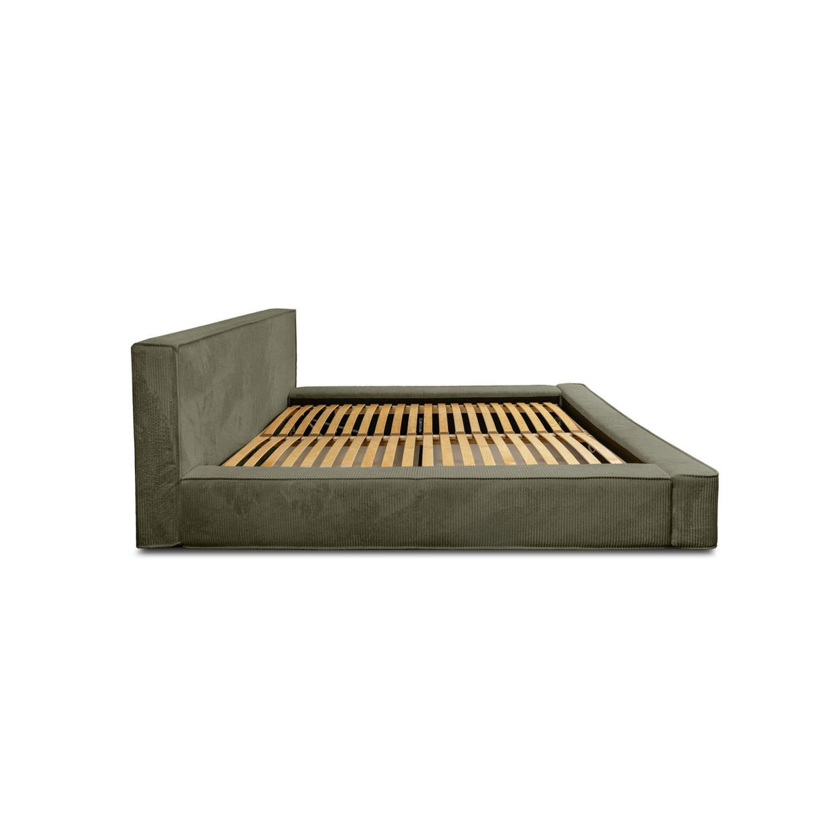 POLSTERBETT Modesto In Lincoln - Grün, Holzwerkstoff/Textil (140/200cm) - Fun Möbel