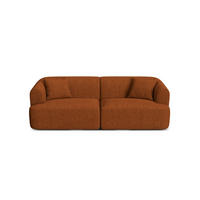 MODULARES-SOFA Campi aus strukturiertem Stoff ziegelrot 3 Sitzplätze - Orange, Textil (90/70/220cm) - Cosmopolitan Design
