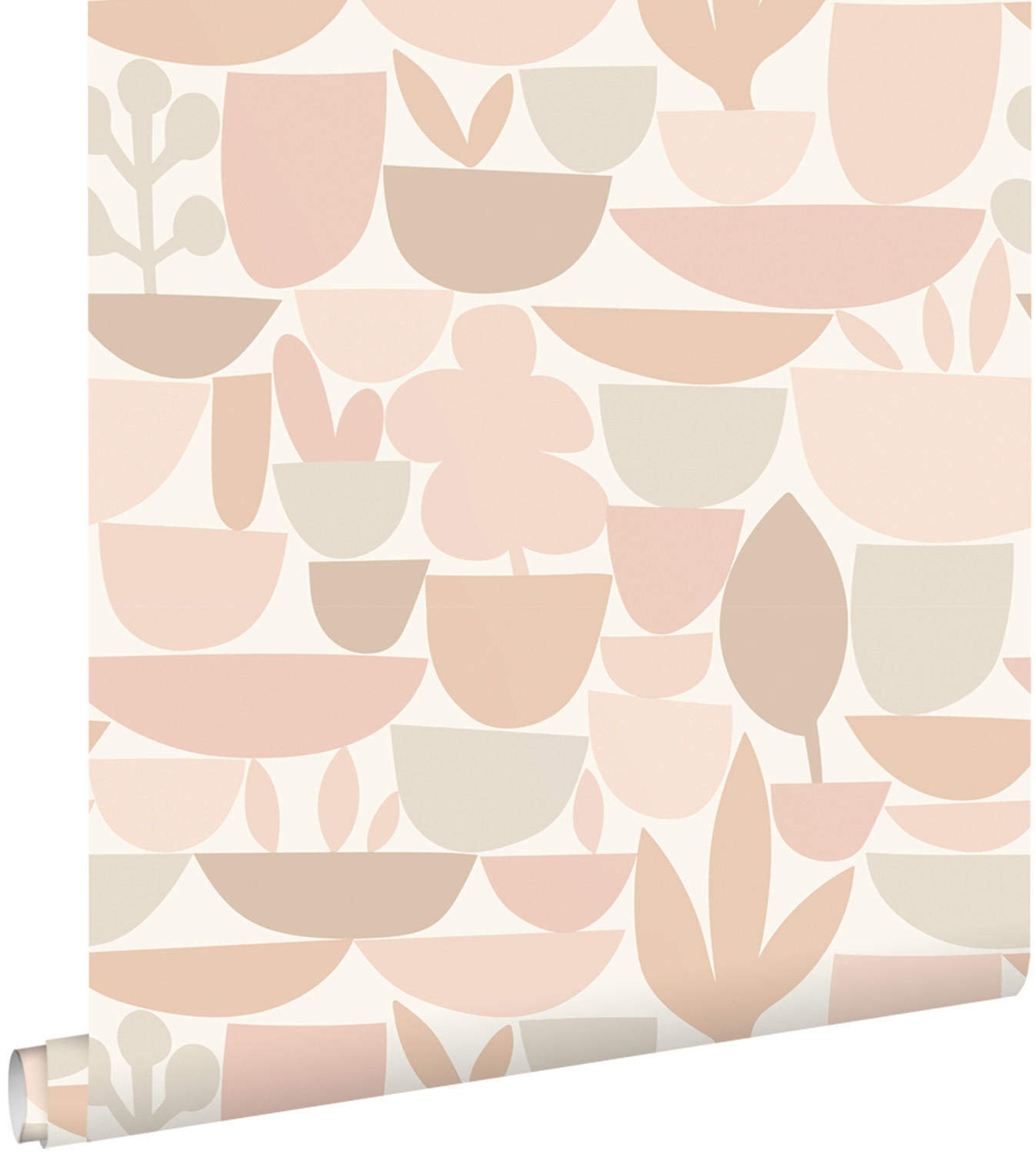 TAPETE Keramik und Pflanzen 50 x 900 cm - Beige, Papier (50/900cm) - ESTAhome
