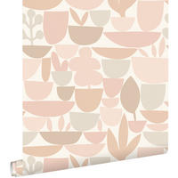 TAPETE Keramik und Pflanzen 50 x 900 cm - Beige, Papier (50/900cm) - ESTAhome