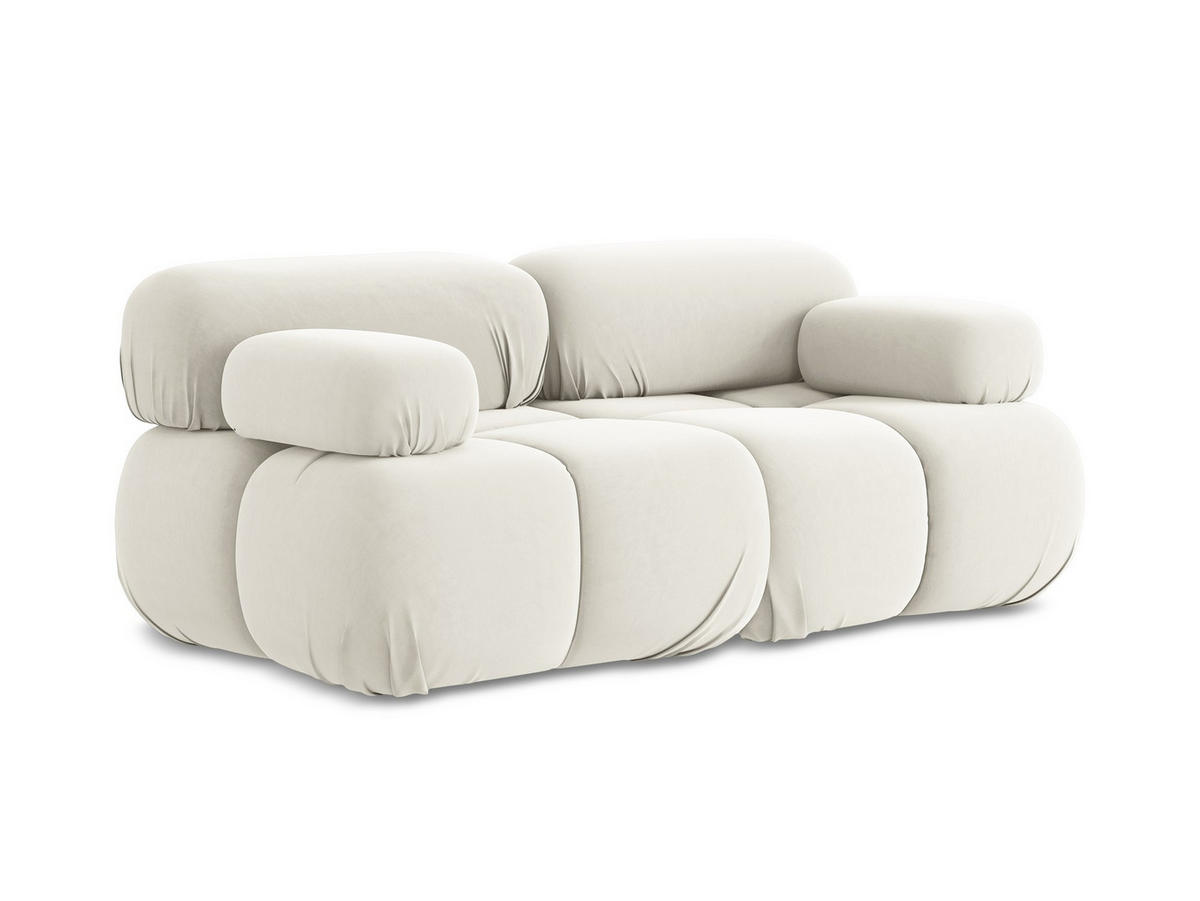 2-SITZER-SOFA Samt Stoff Beige - Beige/Creme, Kunststoff/Textil (190/70/96cm) - Makamii