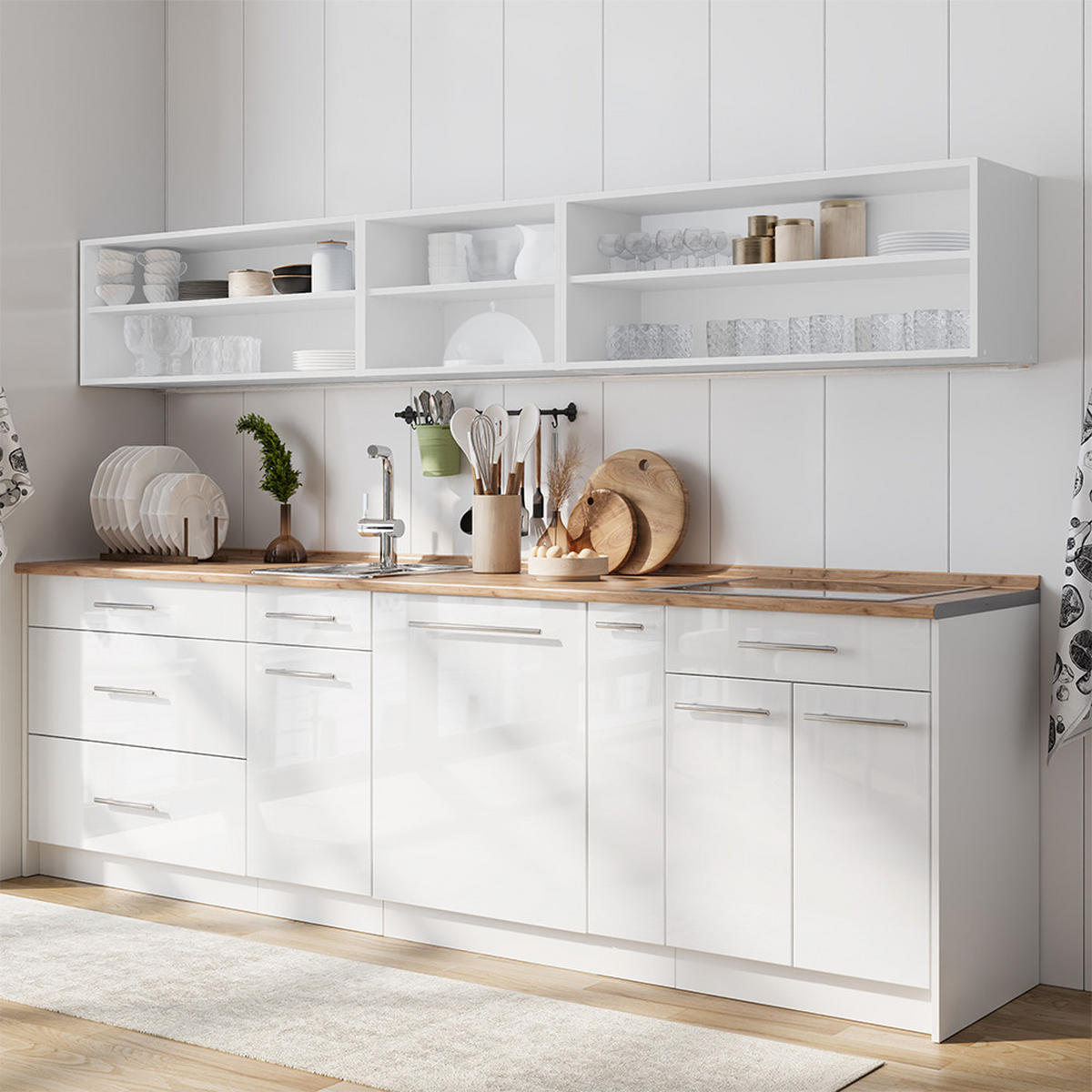 LEKÁRENSKÁ SKRINKA Fame-Line, Biely vysoký lesk/biely, 20 cm, AP Marble - biela/biela s vysokým leskom, kompozitné drevo (20/82/60cm) - Vicco