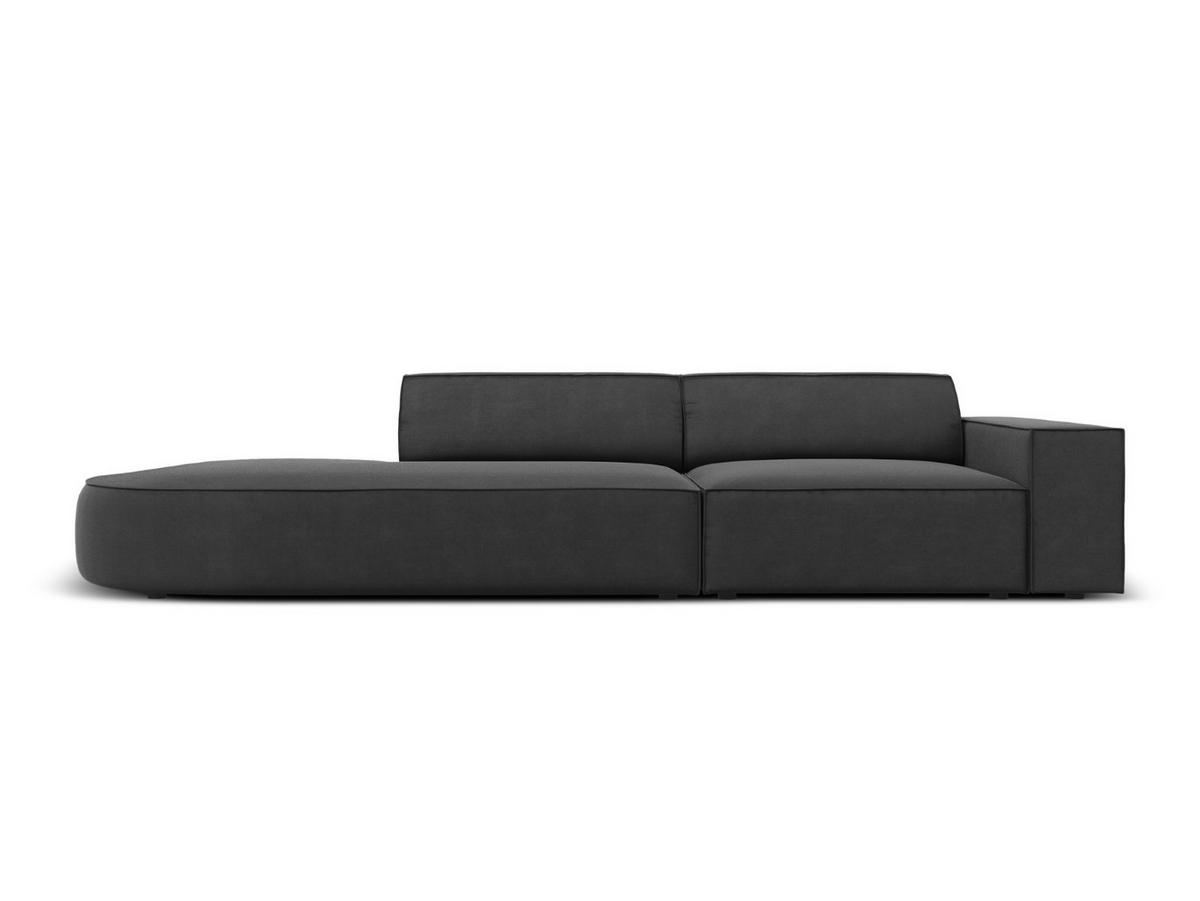 LINKES-SOFA Jodie aus Samt grau 3 Sitzplätze - Grau, Textil (262/70/102cm) - Micadoni