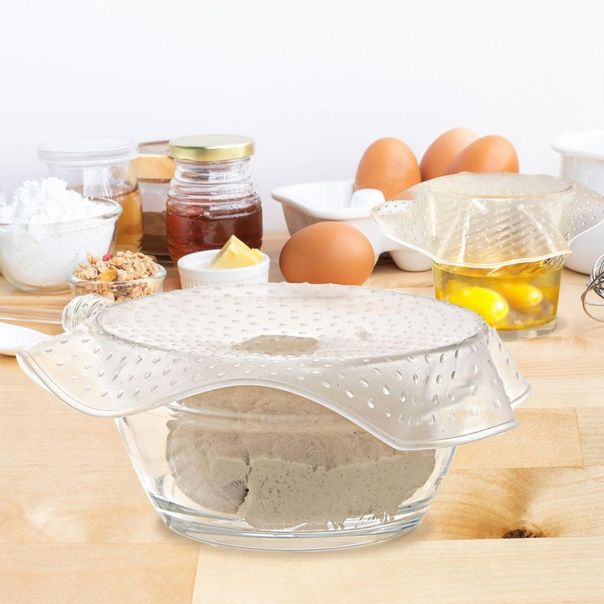 SILIKONDECKEL universell 3-teilig Transparent - Transparent, Kunststoff (26cm) - Orion 