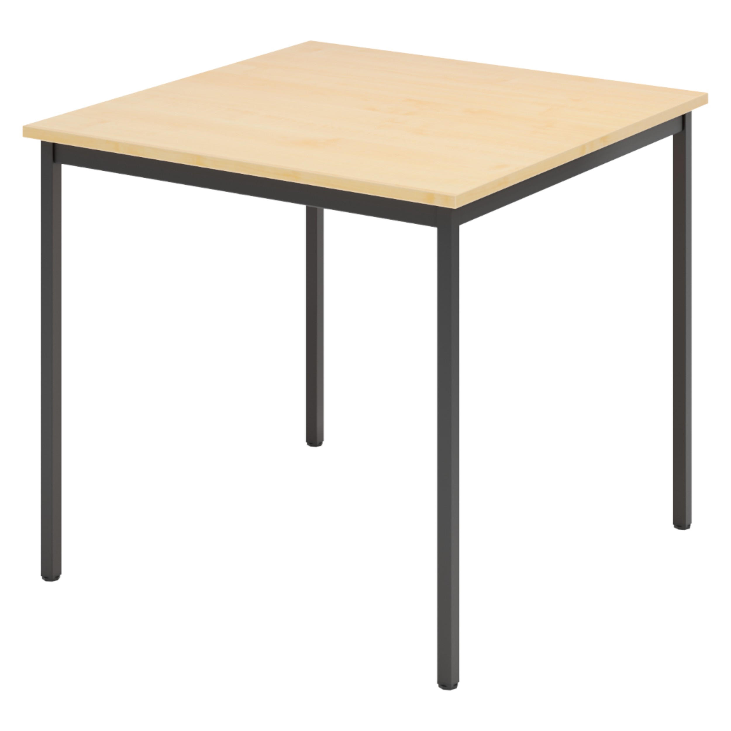KANTINENTISCH Serie-V 80/80/72 cm in Ahornfarben/Schwarz - Ahornfarben/Schwarz, Holzwerkstoff (80/80/72cm) - bümö
