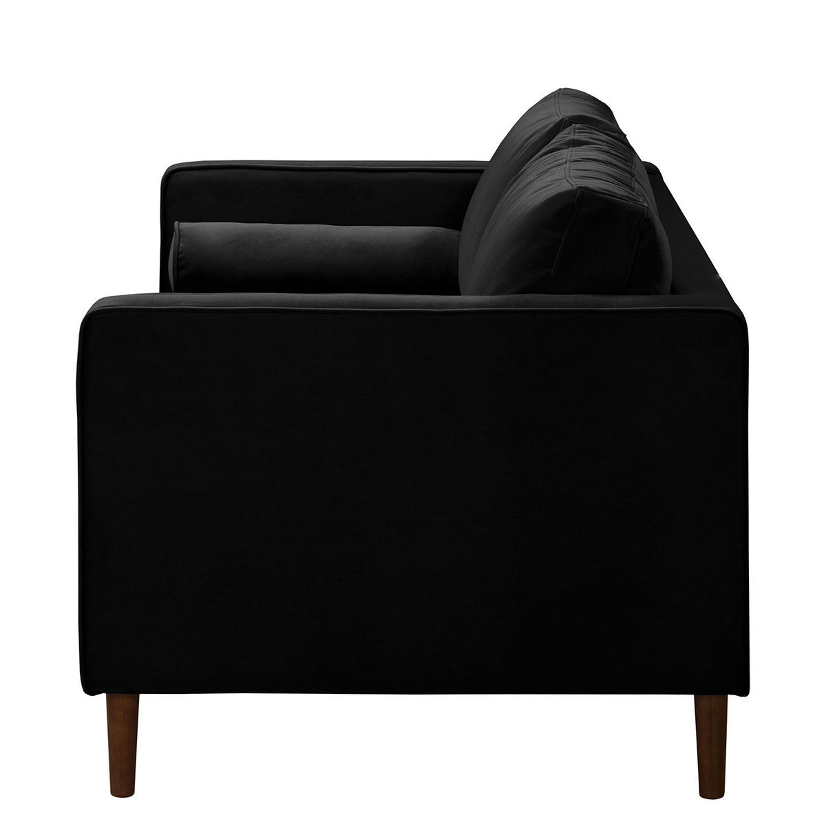 2-SITZER SOFA - Samt - Schwarz, Textil (150/80/86cm) - home24