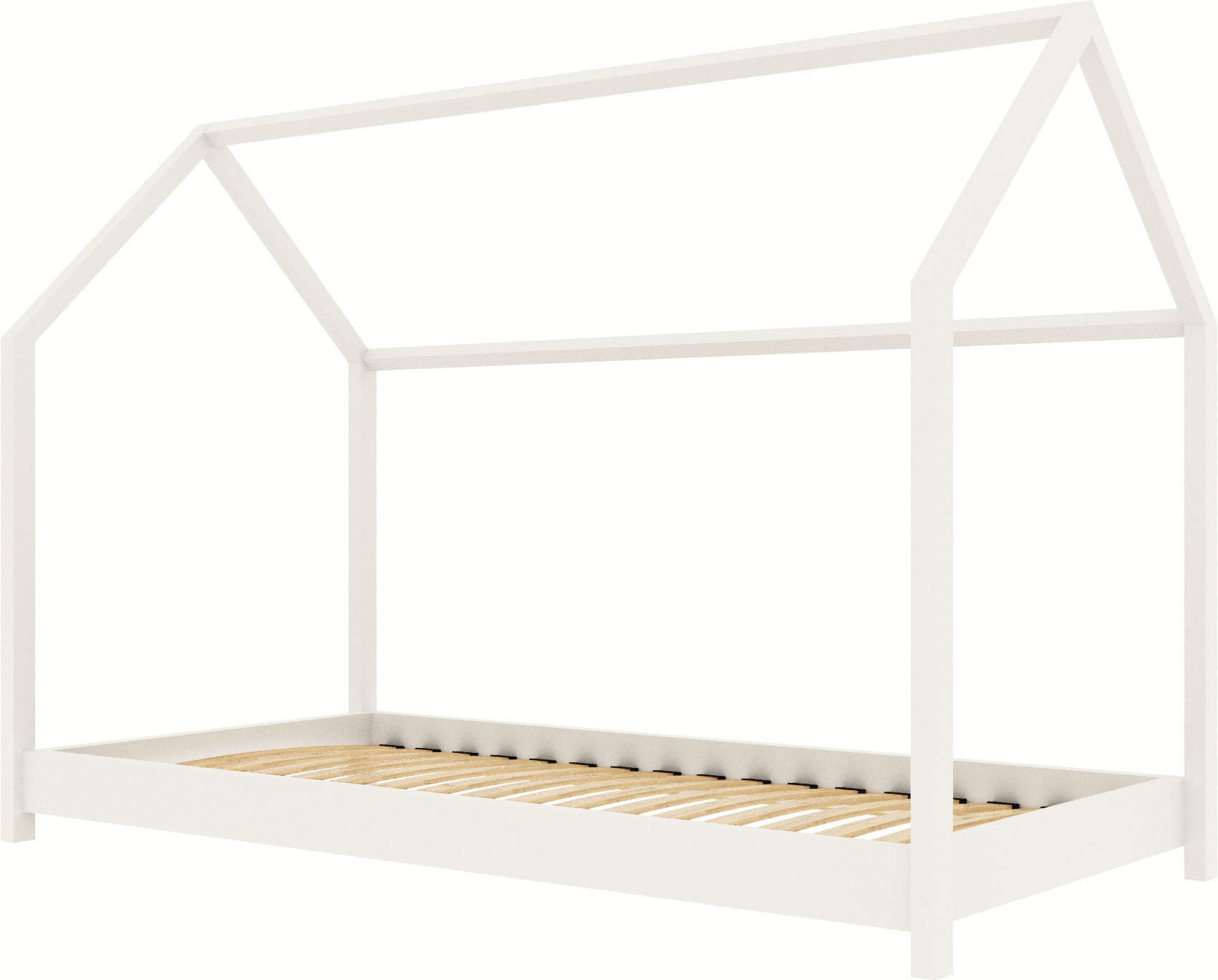 HAUSBETT Dala aus Holz, Weiß 80x160 cm - Weiß, Holz (160/80cm) - WFL GROUP
