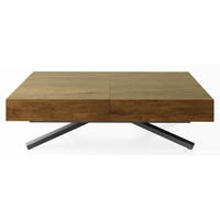 COUCHTISCH Cavetta X höhenverstellbar ausziehbar, Lefkas Eiche 120-200/80/27-76 cm - Alteiche/Schwarz, Holzwerkstoff/Metall (80/120/76cm) - WFL GROUP