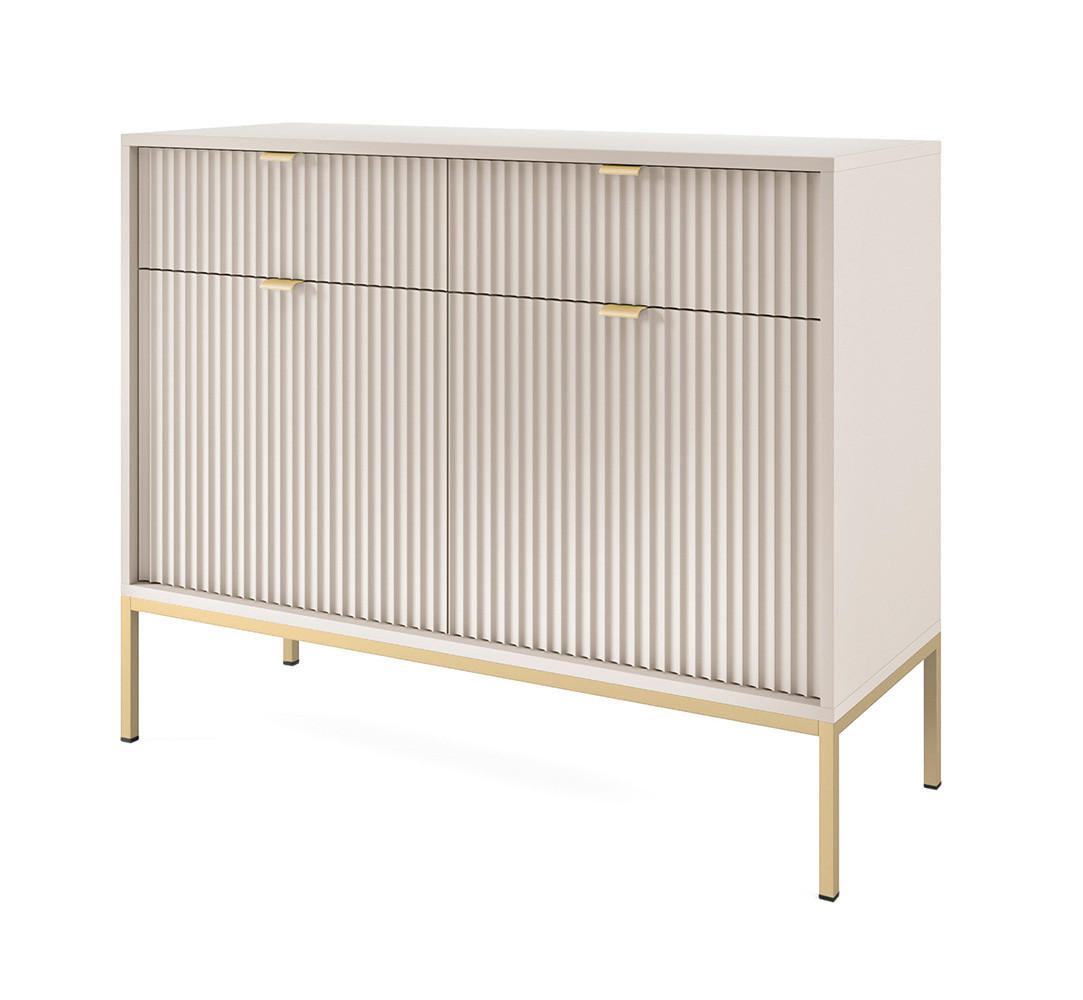 KOMMODE Nova Kaschmir / Gold 104 / 39 / 83cm - Kaschmir/Goldfarben, Holz/Holzwerkstoff (104/83/39cm) - Feldmann-Wohnen